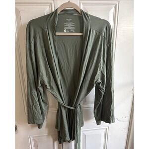 XL Super Soft 3 Piece Pajama Wide Leg Pockets Top Robe State of Day Women's